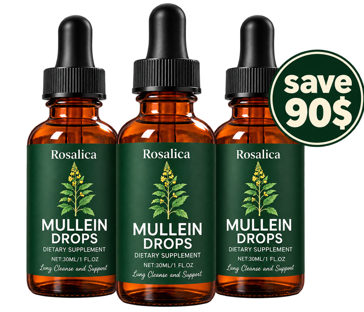 Rosalica Mullein Drops — 3 Bottles
