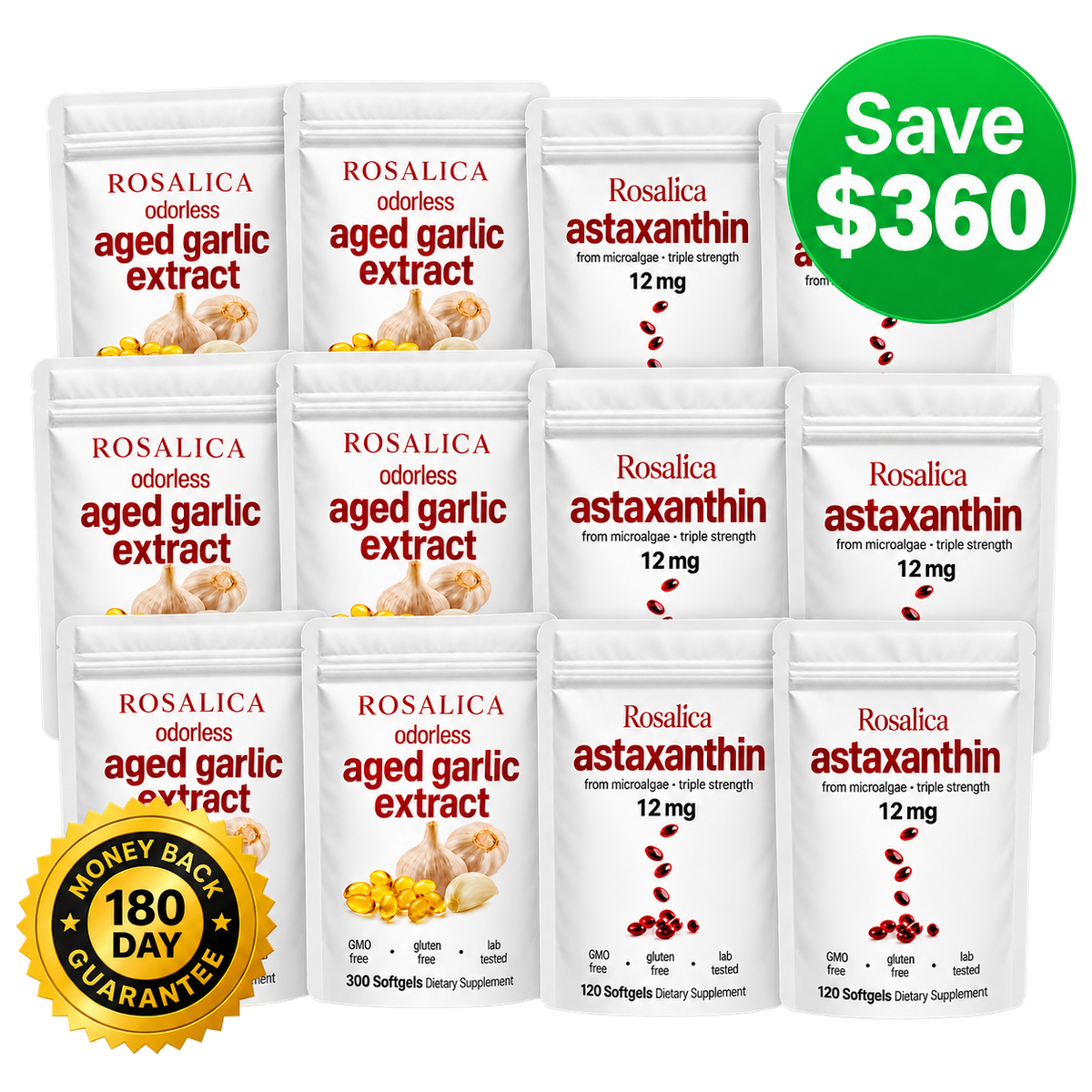 6 months Aged garlic + astaxanthin Supply